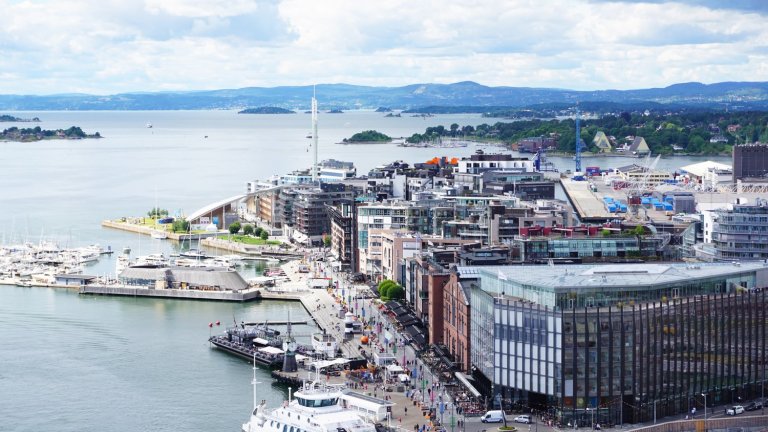 Die Hafenpromenade - Aker Brygge und Tjuvholmen.